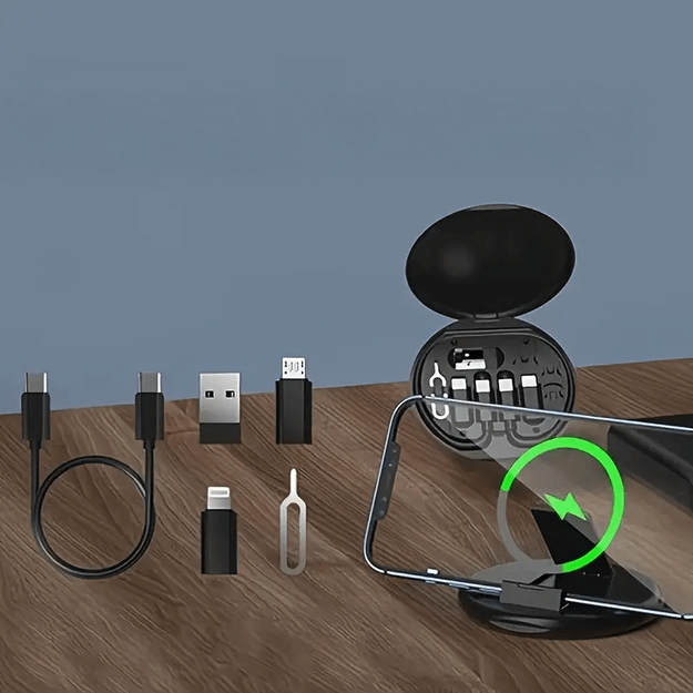 Organizer 5w1 Podróżny do Telefonu Przejściówki USB-C Lighting Micro USB-A  11