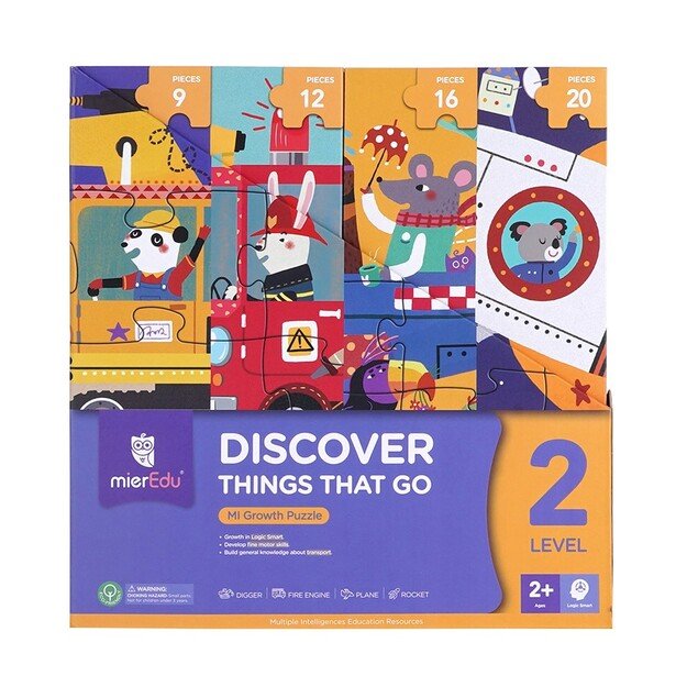 mierEdu - Puzzle 9-12-16-20 pcs - Level 2 - Discover Things That Go - (ME642)