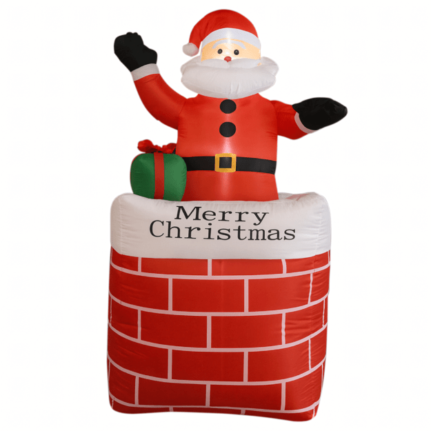 Täispuhutav jõuluvana korstnast jõulukaunistus LED-valgusega 150 cm