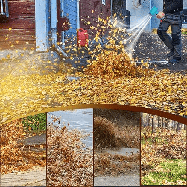 Akumuliatorinis oro pūstuvas Rankinis lapų pūstuvas Dulkių sniego pūstuvas 400 W 2 x akumuliatorius 9