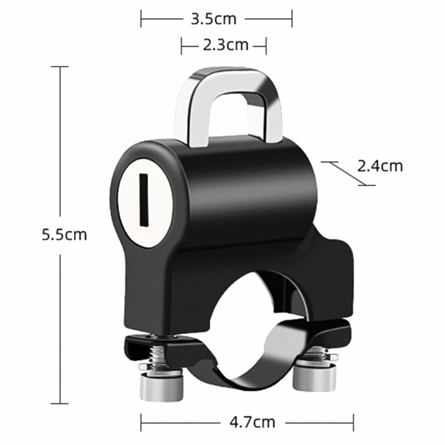 Zamek Blokada do Kasku Motocyklowego Antykradzieżowa Zabezpiecznie 20-24mm