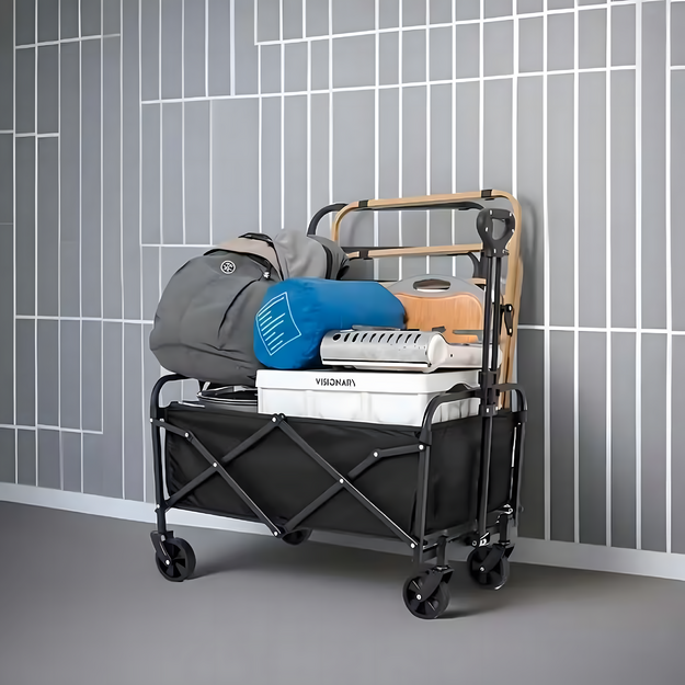 Ar malku kurināms dārza saliekamais kempinga ratiņi