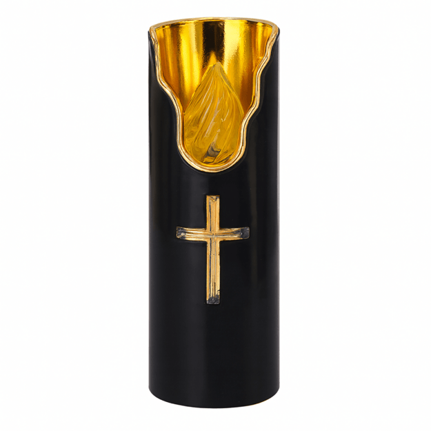 12 x Baterijomis Maitinamos LED Žvakės Juoda Liepsnos Efekto Žvakė 15 cm Kapo Šviesos Įdėklas