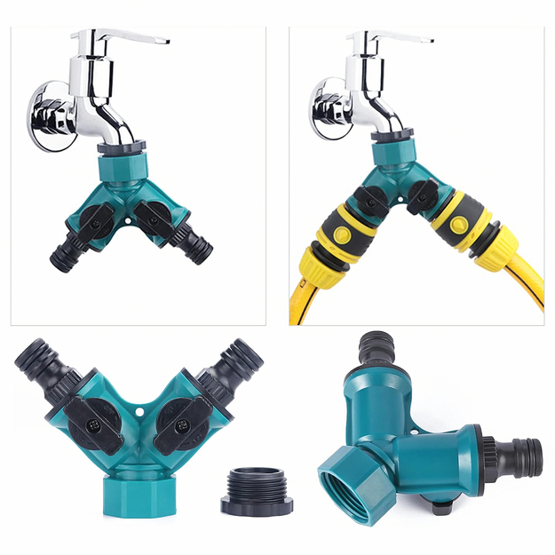 T veida krāna sadalītāja reducēšanas 2 virzienu 1/2 3/4 dārza šļūtenes vārsti