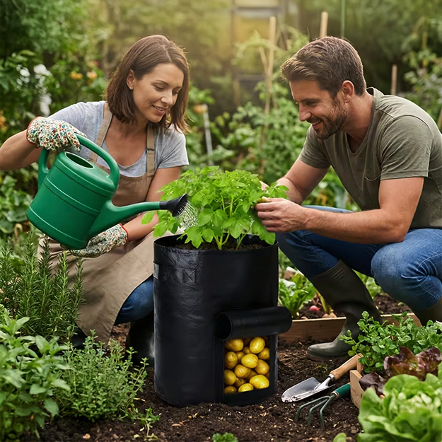Puķupodu soma dārzeņu, ziedu, augu audzēšanai un stādīšanai ar lodziņu