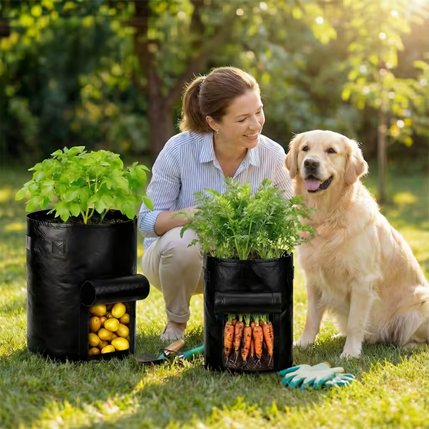 Puķupodu soma dārzeņu, ziedu, augu audzēšanai un stādīšanai ar lodziņu