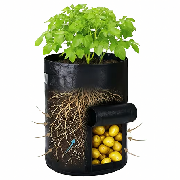 Puķupodu soma dārzeņu, ziedu, augu audzēšanai un stādīšanai ar lodziņu