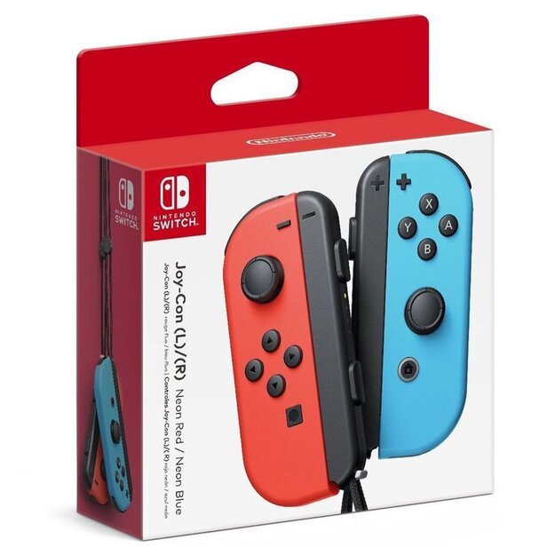 Nintendo Switch Joy-Con Controller Pair - Neon Red (L) & Neon Blue (R)