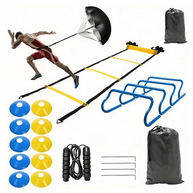 Liels treniņu komplekts ar konusiem, koordinācijas kāpnēm un barjerskrējienu XXL