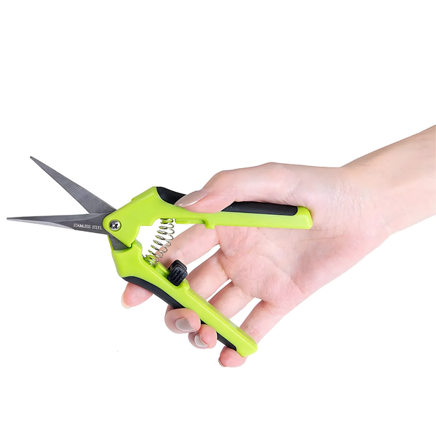 Tiesus aštrus genėtuvas sodo augalams, sodo žirklės, spyruoklinis mechanizmas