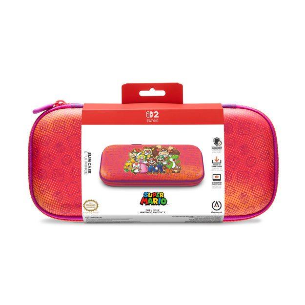 PowerA - Slim Case for Nintendo Switch 2 - Mario and Friends, Officially Licensed, Protective Case, Holds 10 Game Cards