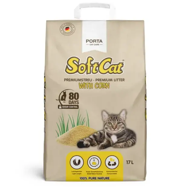 Portapet- Catlitter - SoftCat Corn - Paper Bag - 17 L