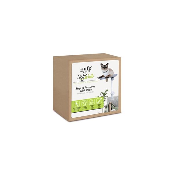 AFP - Skywalk Step In Platform - Wall-mounted cat furniture with rope
