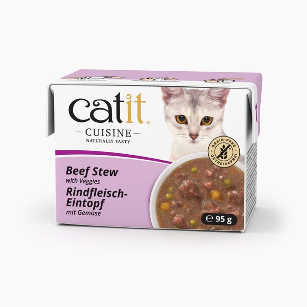 Catit - Cuisine Premium Wet Food for Cats - Beef Stew with Veggies - 95 g