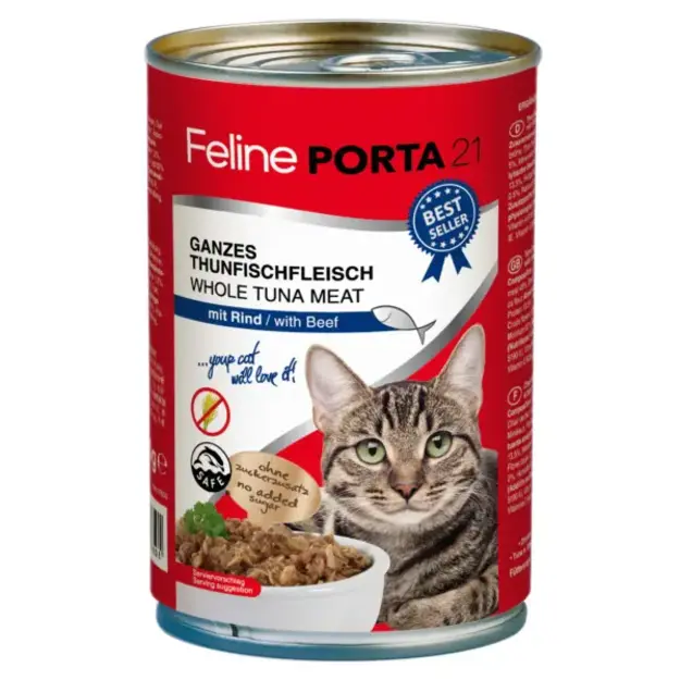 Porta21 - Feline Whole Tuna Meat with Beef - 400 g