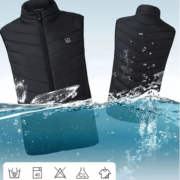 Šildoma liemenė be rankovių, žieminė striukė, unisex, USB įkroviklis, 4XL dydis 18