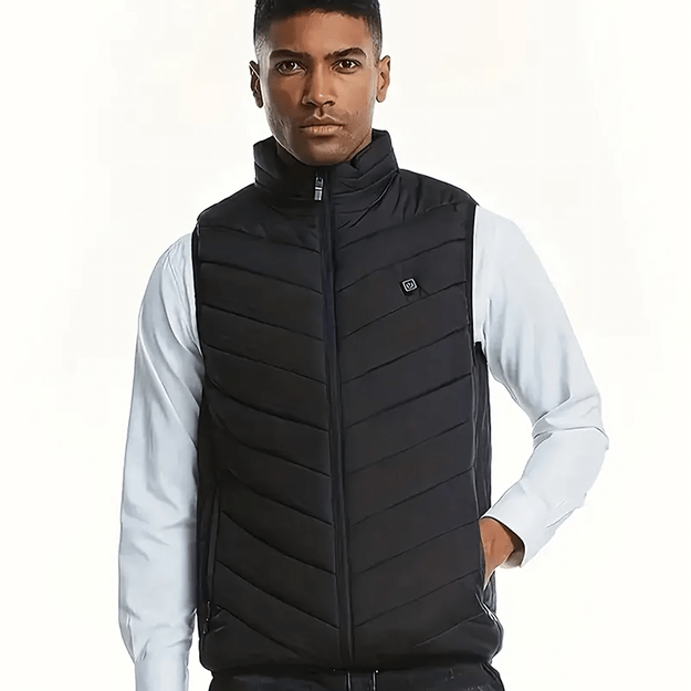 Šildoma liemenė be rankovių, žieminė striukė, unisex, USB įkroviklis, 4XL dydis 11