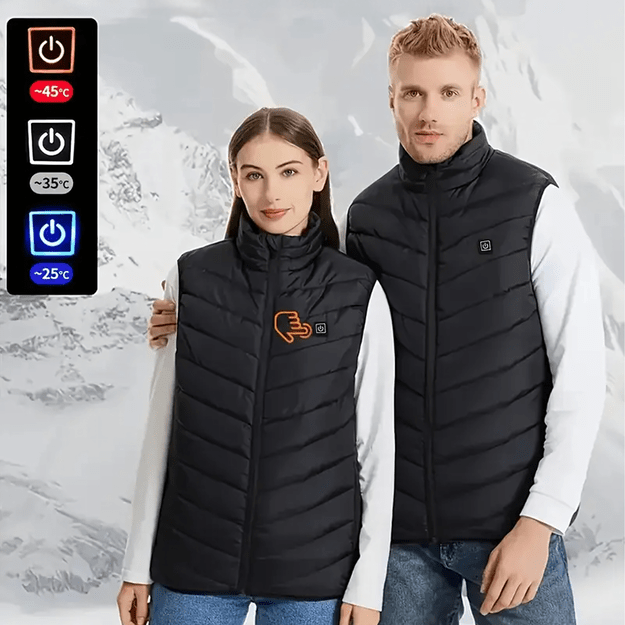 Šildoma liemenė be rankovių, žieminė striukė, unisex, USB įkroviklis, 4XL dydis 17