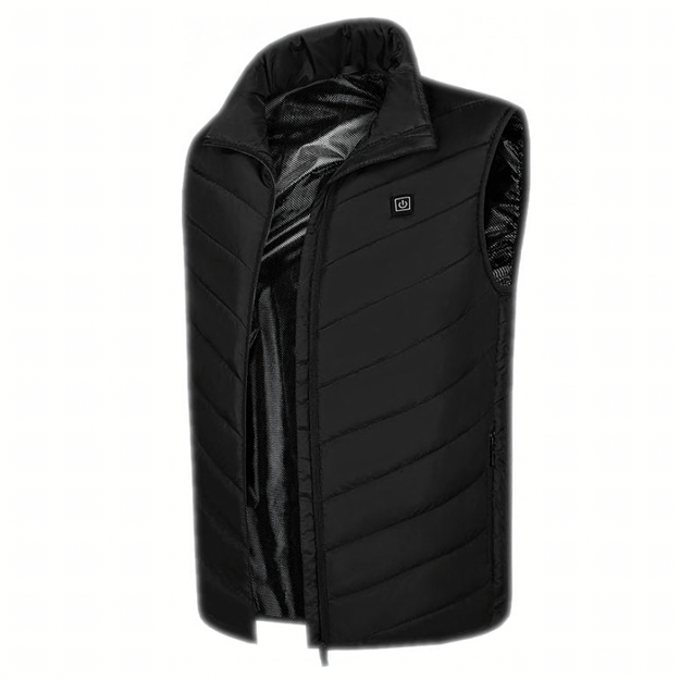 Šildoma liemenė be rankovių, žieminė striukė, unisex, USB įkroviklis, 4XL dydis 8