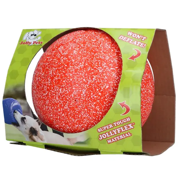 jolly pets - Jolly Soccer Ball - Orange/White - L (20cm)