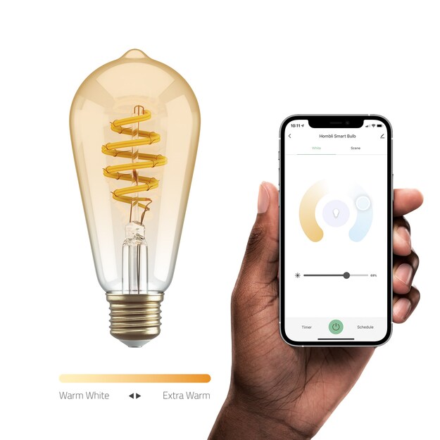 Hombli - Smart Bulb ST64 CCT Filament (E27), Amber