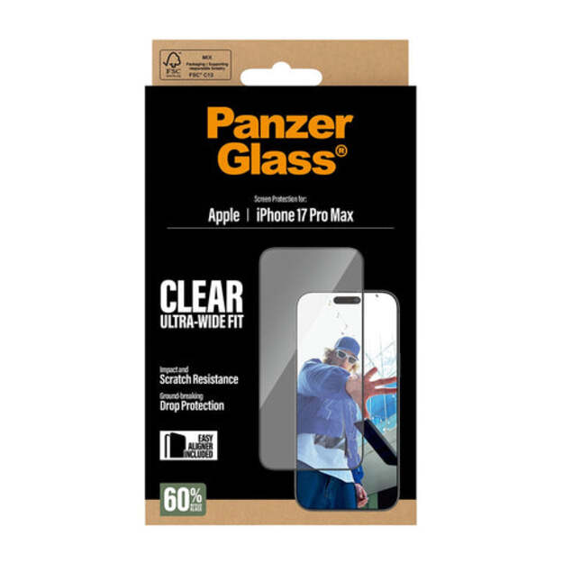 PanzerGlass - Screen Protector - iPhone 17 Pro Max - UWF w. EasyAligner