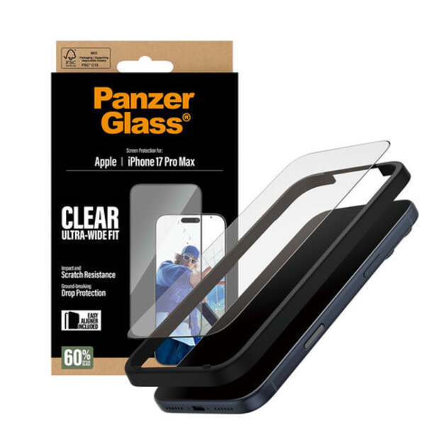 PanzerGlass - Screen Protector - iPhone 17 Pro Max - UWF w. EasyAligner
