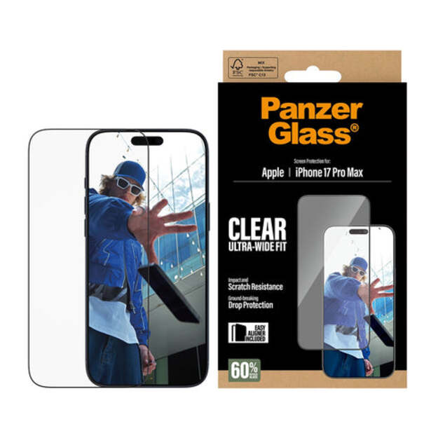 PanzerGlass - Screen Protector - iPhone 17 Pro Max - UWF w. EasyAligner