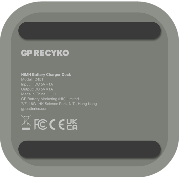 GP - ReCyko Everyday Battery Charger, B441 (USB) + Dock D451, incl. 4 x AA 2100 mAh Batteries