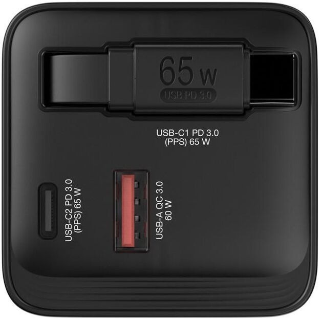 Verbatim - 65W 2 Port with Retractable Cable