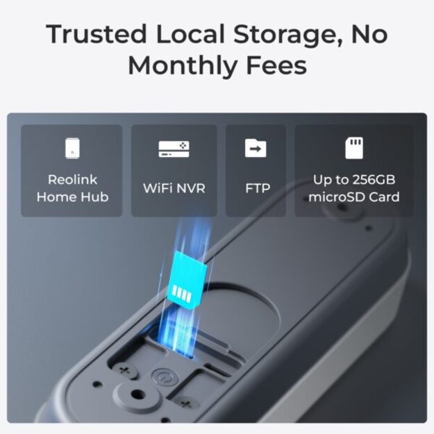 Reolink – Video Doorbell (Battery) Smart 2K Wi-Fi – White