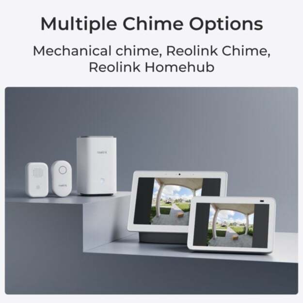 Reolink – Video Doorbell (Battery) Smart 2K Wi-Fi – White