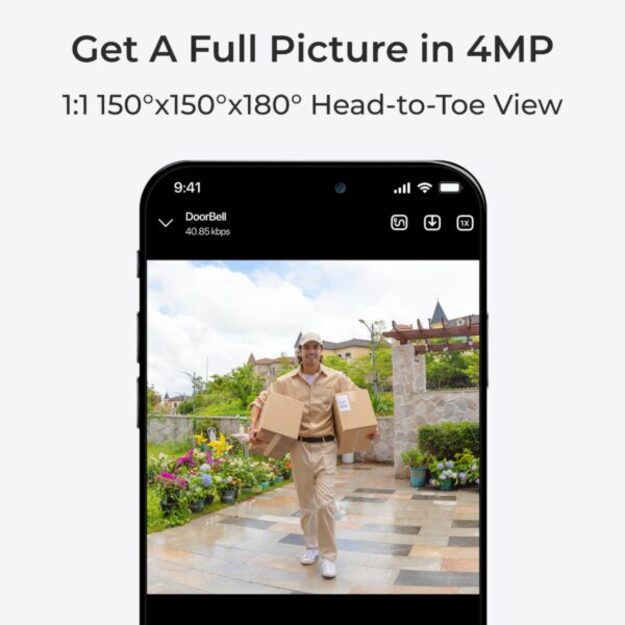 Reolink – Video Doorbell (Battery) Smart 2K Wi-Fi – White