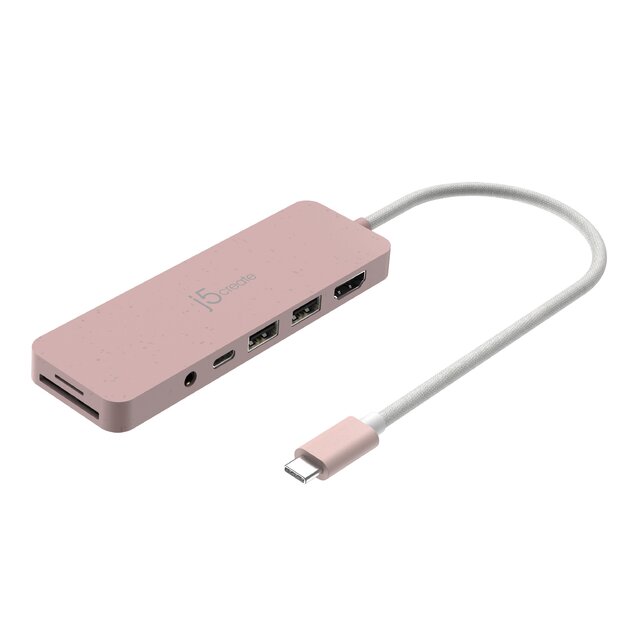 J5create - Eco-Friendly USB-C Multi-Port Hub With Power Delivery - Rose