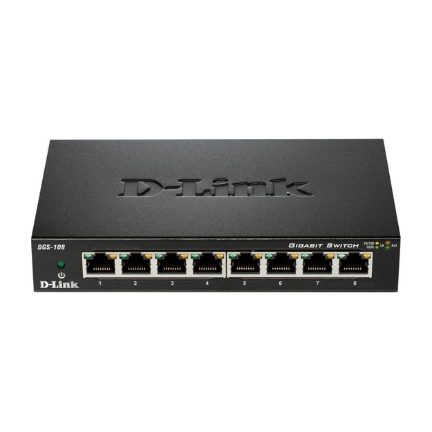 D-Link - 8-Port Gigabit Ethernet Metal DGS-108GL/E