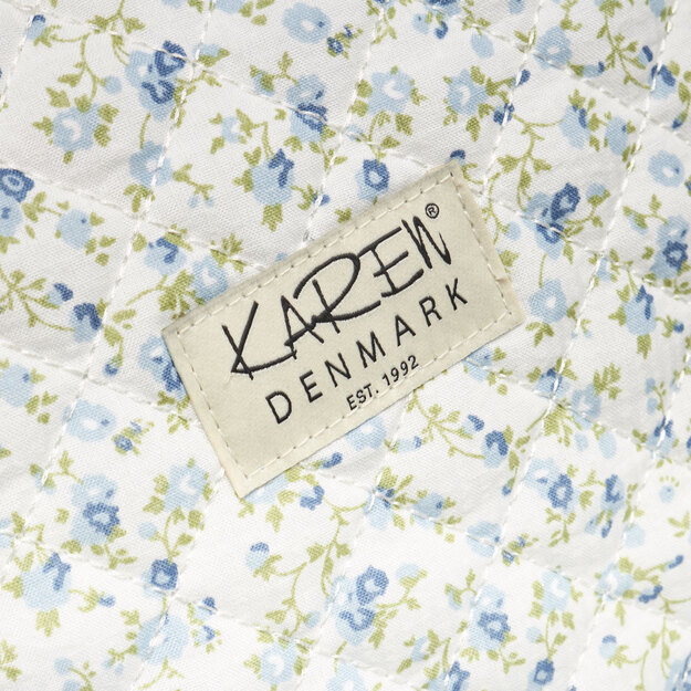 Karen - Large toilet bag with handle - Blue small flowered quilt - Large