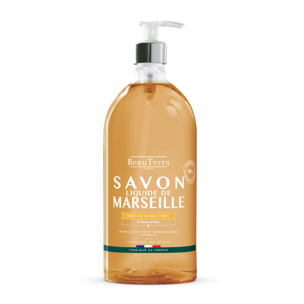 BeauTerra - Marseille Liquid Soap - Miel Vanille - 1L