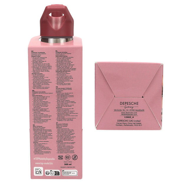 TOPModel - Drinking Bottle LEOHEART - Pink, Berry Red - 500 ml