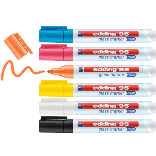 Edding-  95 Glas Marker Set  - 6 pcs (706744)