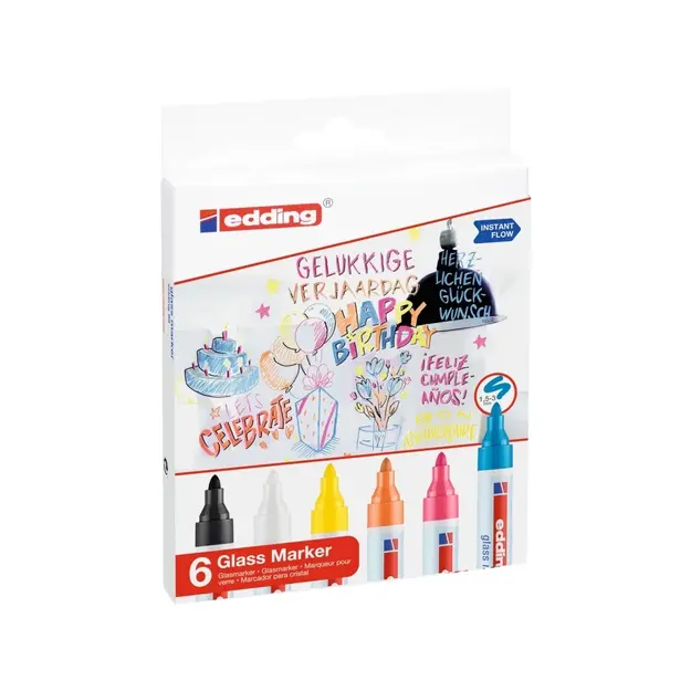Edding-  95 Glas Marker Set  - 6 pcs (706744)