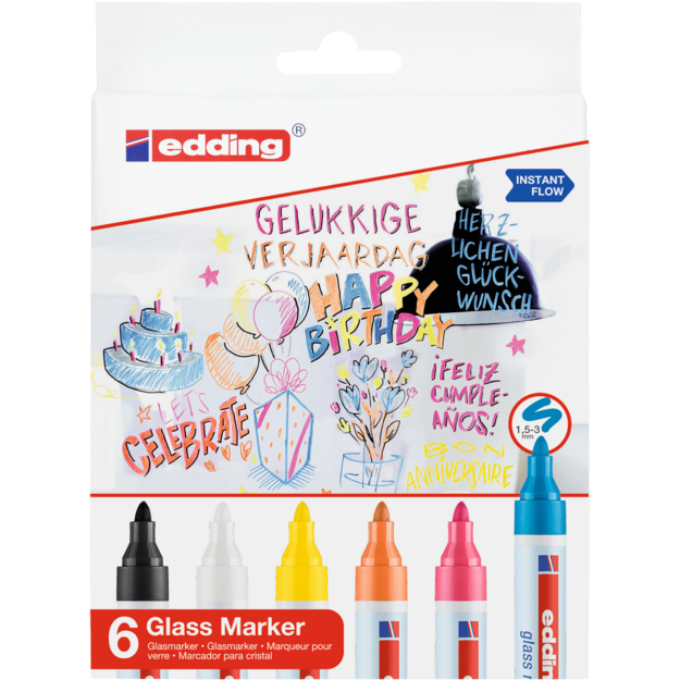 Edding-  95 Glas Marker Set  - 6 pcs (706744)