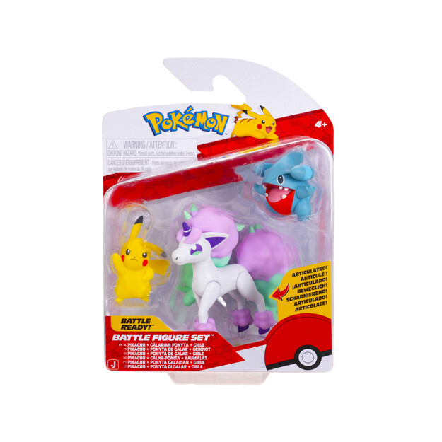 Pokémon - Battle Figure 3 pack - Pikachu, Gible & Ponyta (PKW4097)