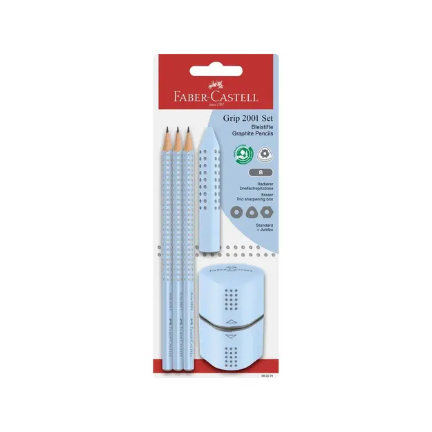 Faber-Castell - Grip 2001 set - Sky Blue blister card (580074)