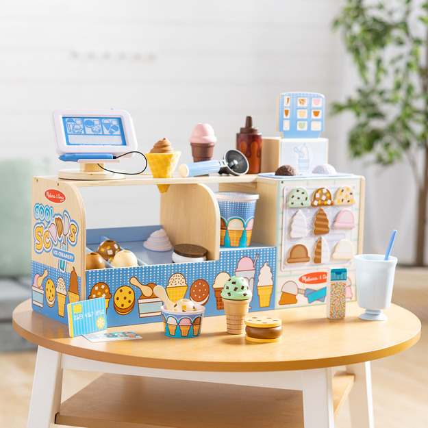 Melissa & Doug - Cool Scoops Ice Creamery Wooden Counter (806105)