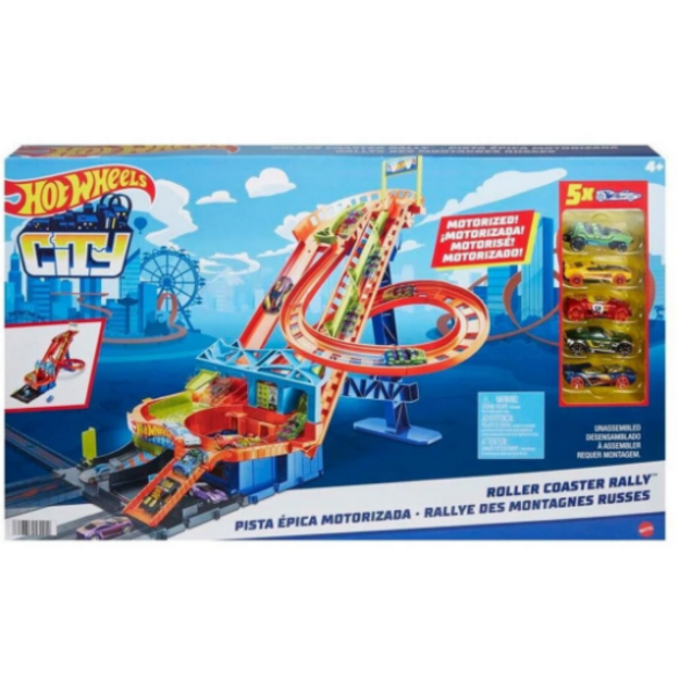 Hot Wheels - City Rollercoaster Rally + 5 cars (HJV69)