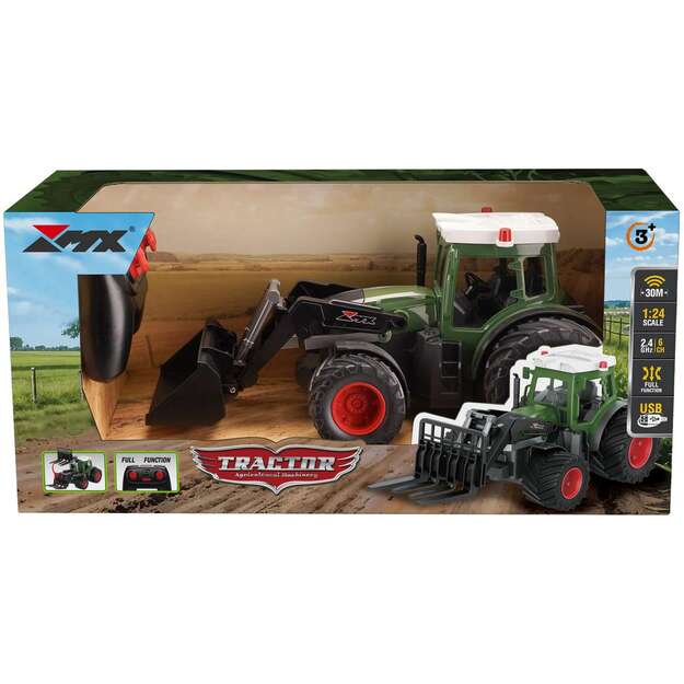 MX R/C Constructions - Tractor R/C w/schovel 2,4GHz, 3,7V Li-Ion, green (471476)