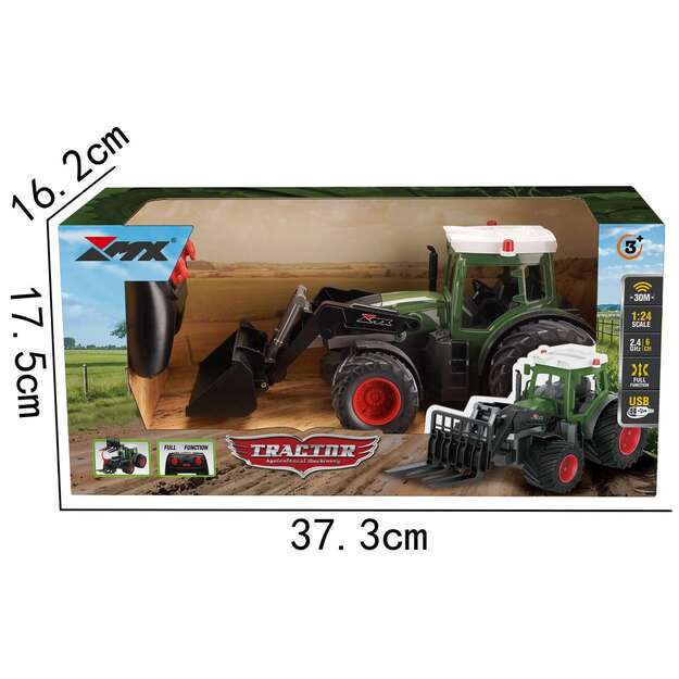 MX R/C Constructions - Tractor R/C w/schovel 2,4GHz, 3,7V Li-Ion, green (471476)