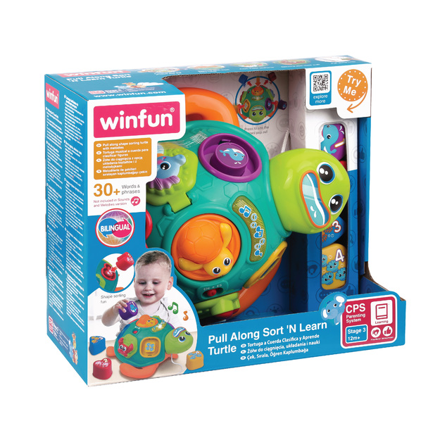 Winfun - Pull Along Sort 'N Learn Turtle (240301-NL)