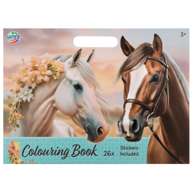 Moxy - Horse colouring book 26x35.5cm, 25 sheets & stickersheet (1900029