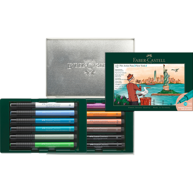 Faber-Castell - Pitt Artist Pen tin set - New York - 12 pcs (267135)